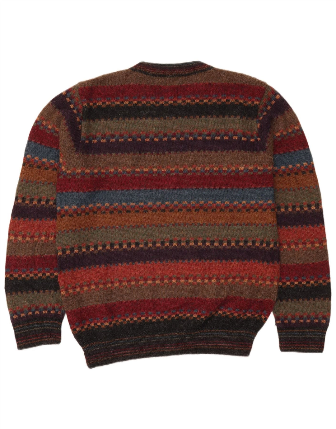 Vintage męski sweter z okrągłym dekoltem IT 52, duże, wielokolorowe paski