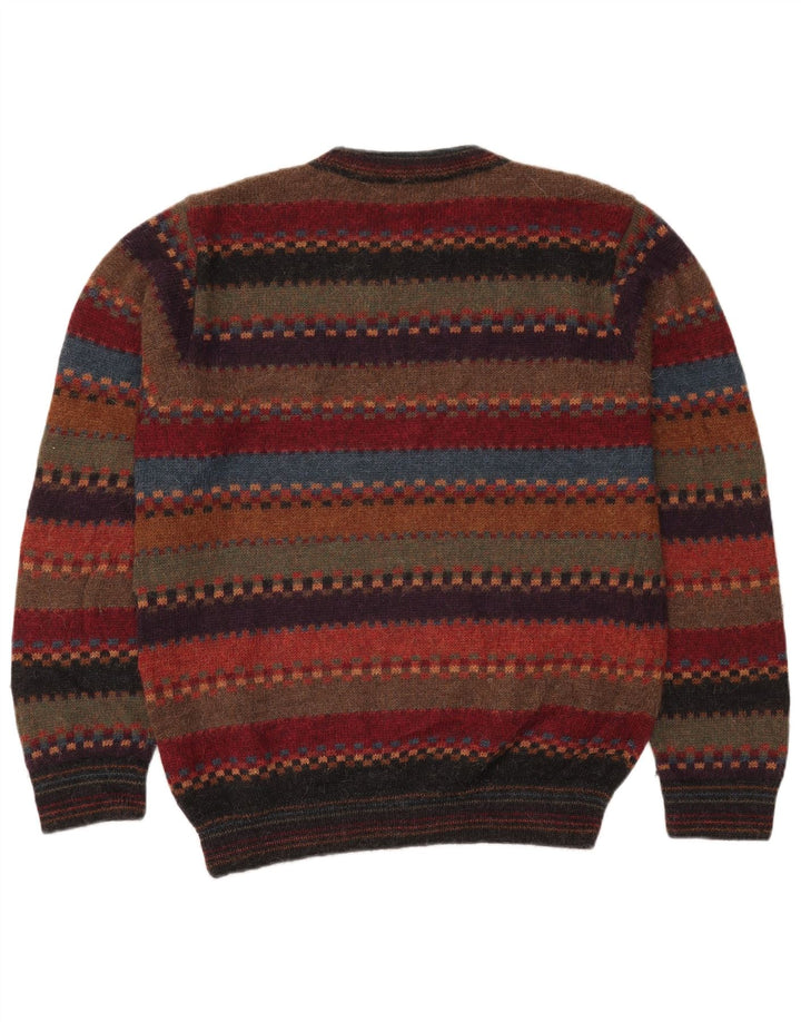Vintage męski sweter z okrągłym dekoltem IT 52, duże, wielokolorowe paski