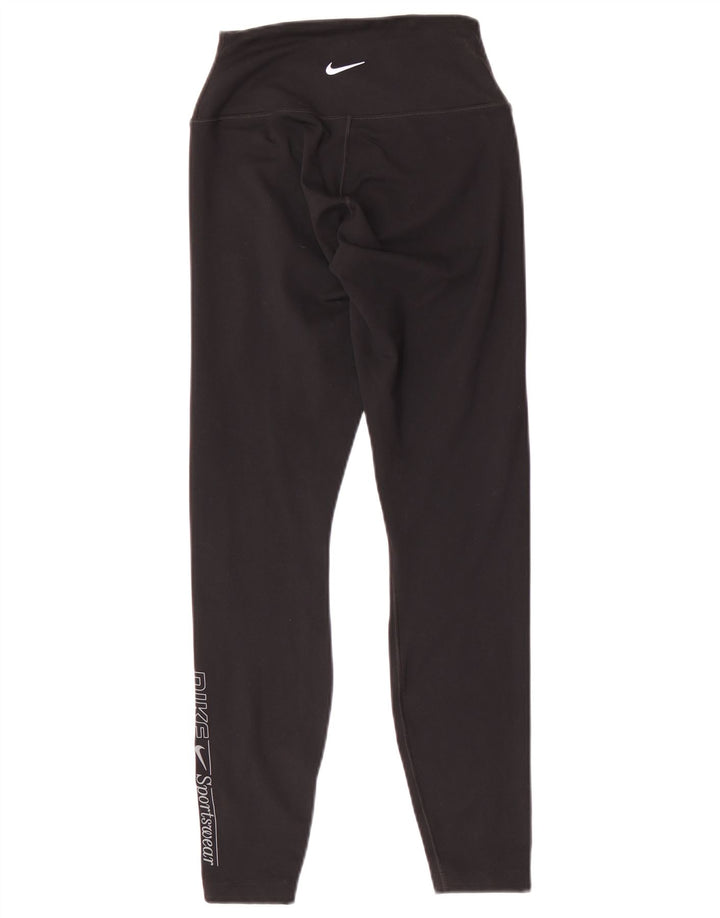 Damskie legginsy Nike Dri Fit Graphic UK 8, małe, czarne, poliestrowe