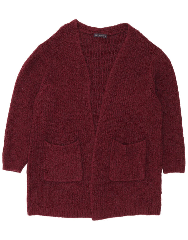 Marks & Spencer Damski sweter oversize z otwartym kardiganem, UK 16, duży bordowy
