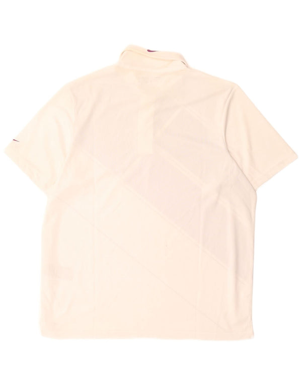 Męska koszulka polo Nike Dri Fit UK 42/44 Duży biały mikropolifil z blokami kolorów