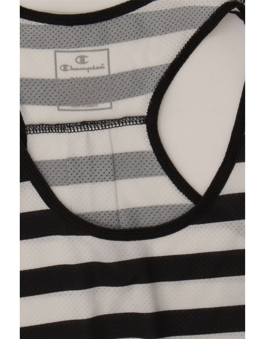 CHAMPION Womens Vest Top UK 10 Small Black Striped