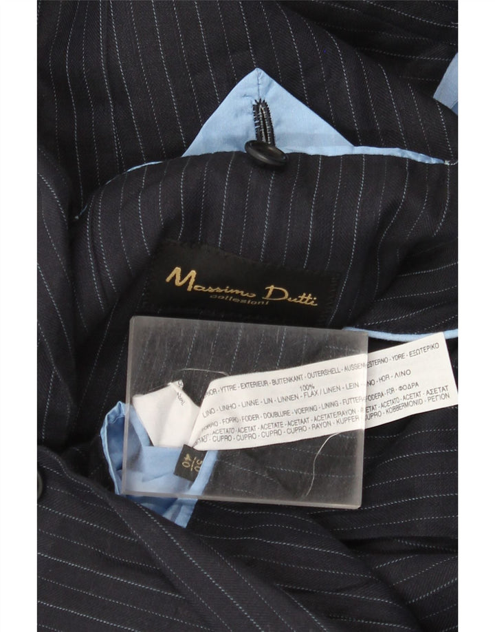 Męska marynarka Massimo Dutti zapinana na 2 guziki, rozmiar 50 2XL, granatowa w prążki
