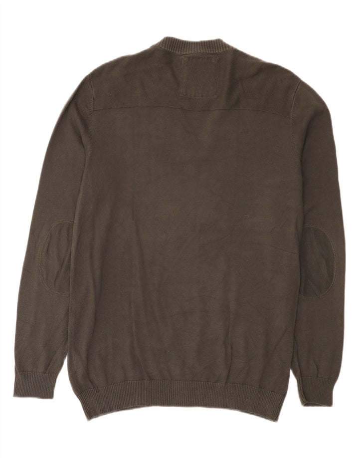 Męski sweter Jack & Jones z dekoltem w kształcie litery V, duży, szary, bawełniany