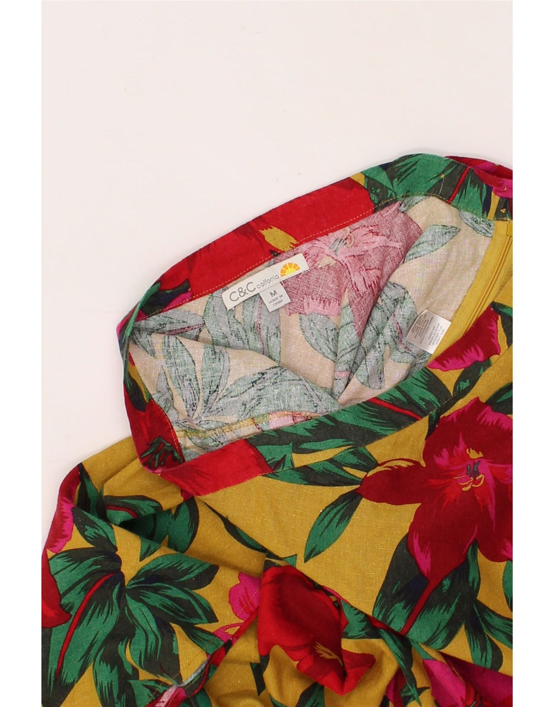 C&C CALIFORNIA Womens Flared Skirt Medium W30 Multicoloured Floral Linen Vintage C&C California and Second-Hand C&C California from Messina Hembry 