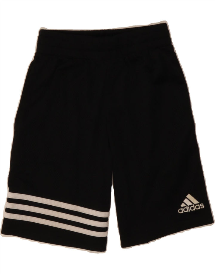 ADIDAS Boys Sport Shorts 7-8 Years Small  Black Polyester Vintage Adidas and Second-Hand Adidas from Messina Hembry 