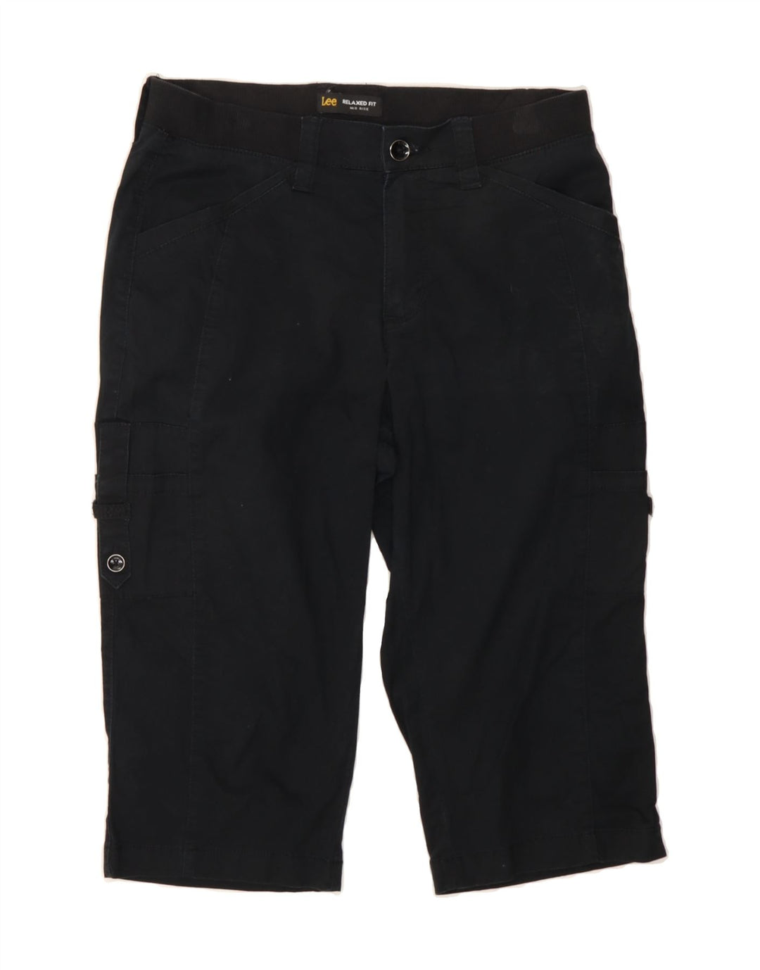 LEE Womens Mid Rise Relaxed Fit Capri Trousers US 6 Medium W30 L16 Black Vintage Lee and Second-Hand Lee from Messina Hembry 