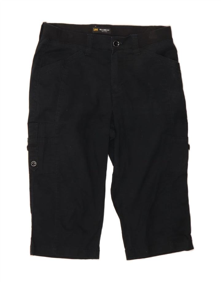 LEE Womens Mid Rise Relaxed Fit Capri Trousers US 6 Medium W30 L16 Black Vintage Lee and Second-Hand Lee from Messina Hembry 