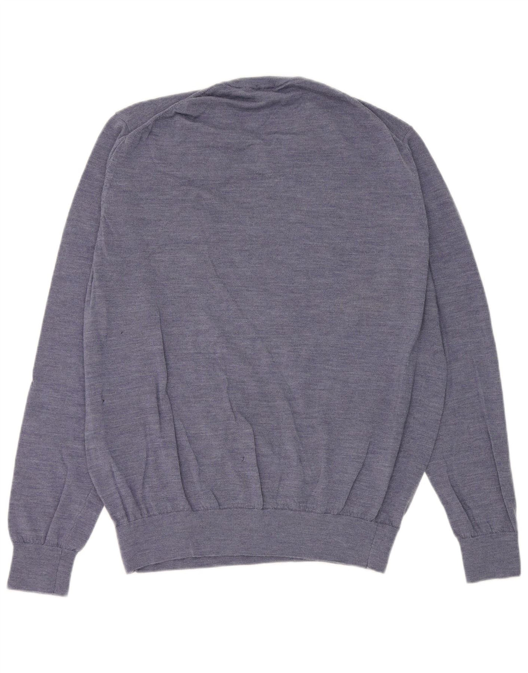 Celio Męski sweter z dekoltem w kształcie litery V XL, niebieska wełna merynosów z niebieskimi plamkami
