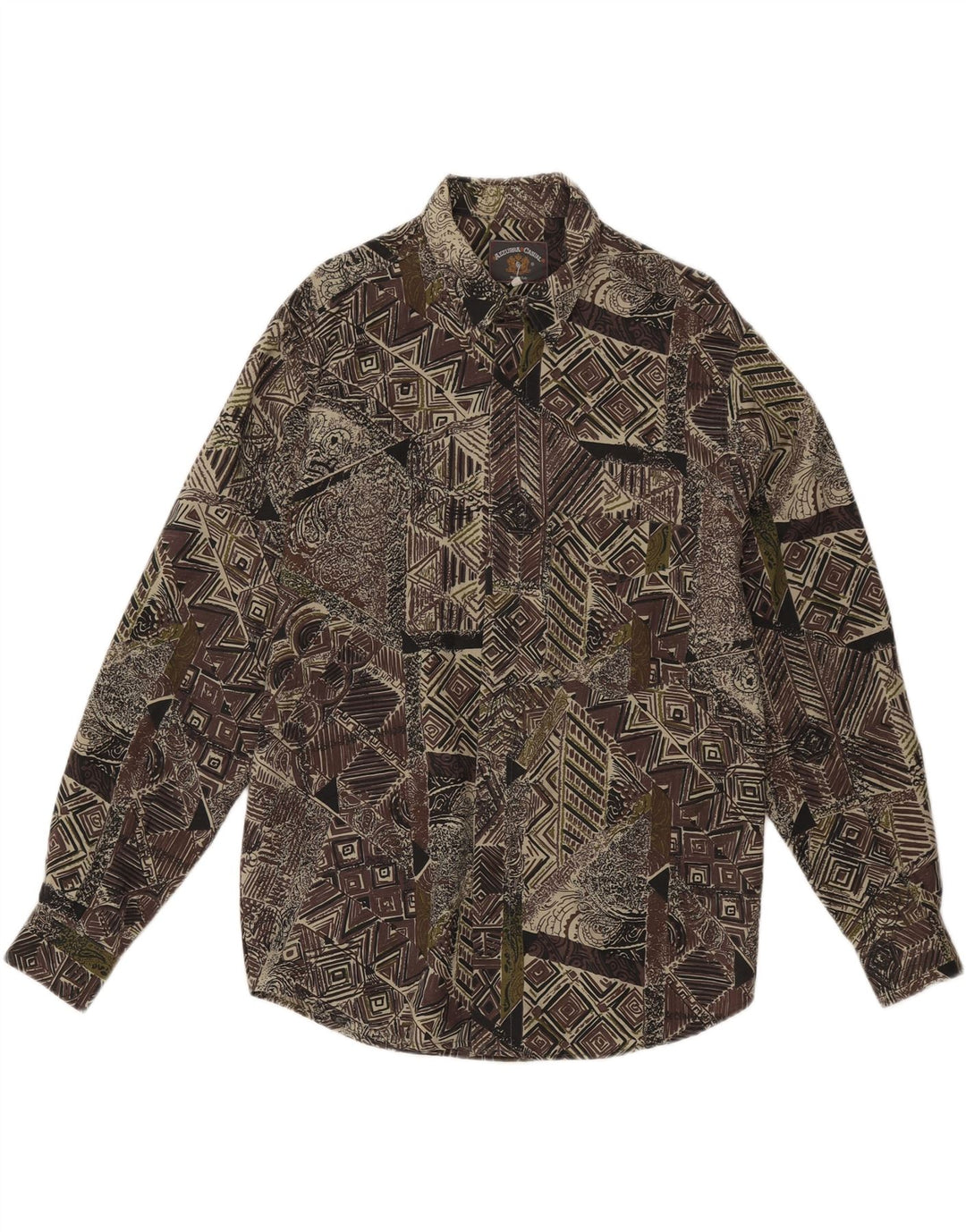 Męska koszula Azzurra w abstrakcyjny wzór, duża, zielona wiskoza