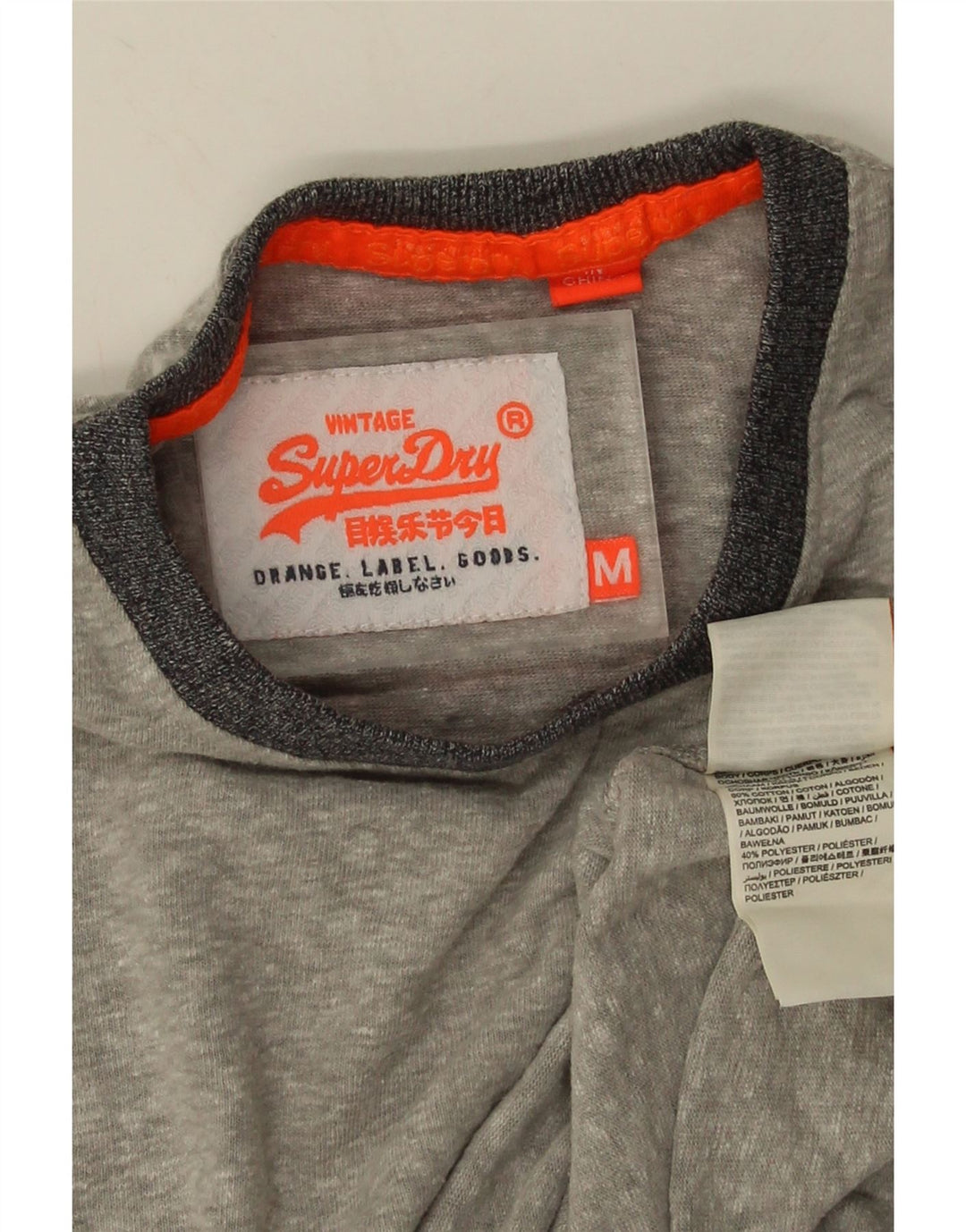 T-shirt męski Superdry Średnio szary, bawełniany nakrapiany