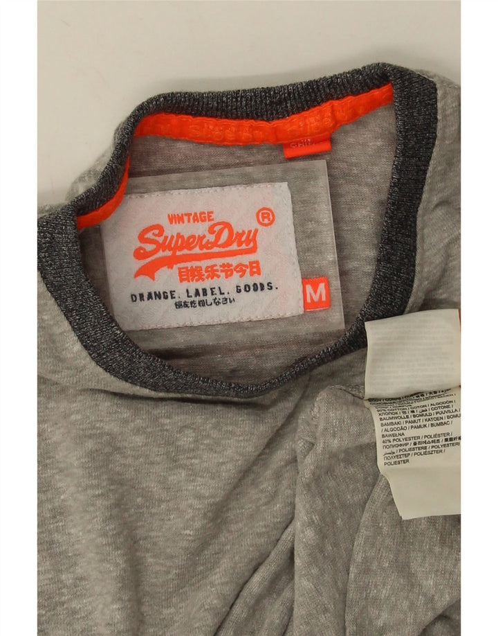 T-shirt męski Superdry Średnio szary, bawełniany nakrapiany