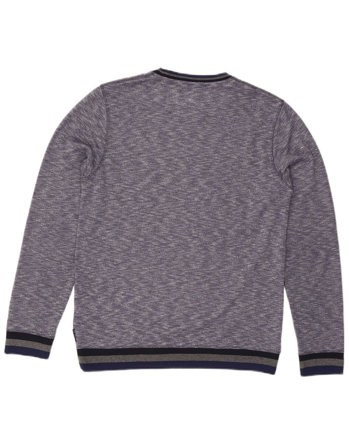 Męski sweter Ted Baker z okrągłym dekoltem, rozmiar 3, średni niebieski z plamkami