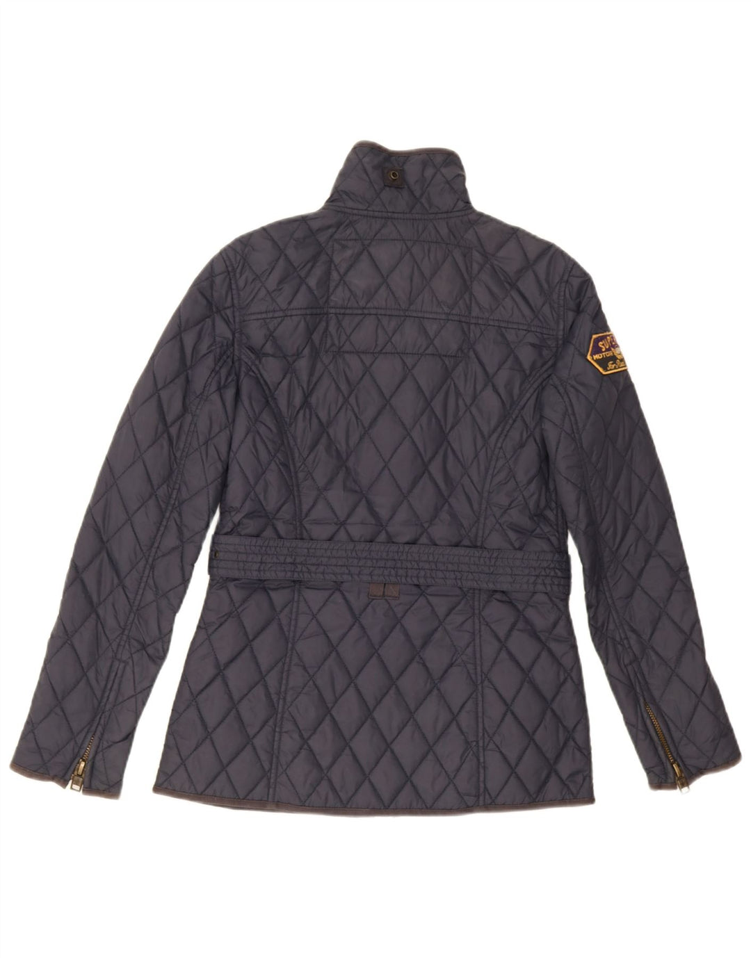 Damska pikowana kurtka Superdry UK 12, średni granatowy nylon