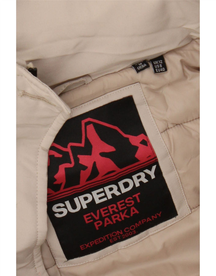 Damska kurtka parka z kapturem Superdry UK 12, średni beż