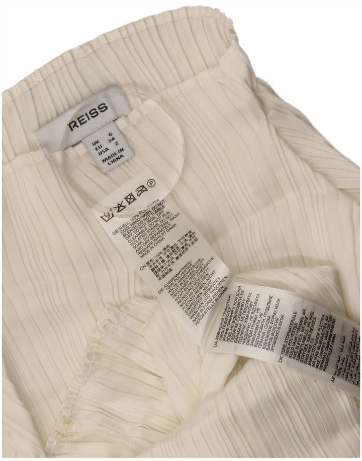 Damski top Reiss z długim rękawem, UK 6 XS, biały poliester