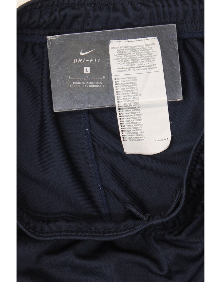Męskie spodnie dresowe Nike Dri Fit, duże, granatowe, z poliestru