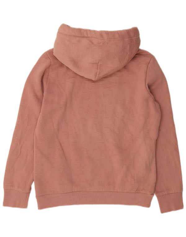 Superdry Womens Graphic Hoodie Jumper UK 12 Medium Pink Cotton