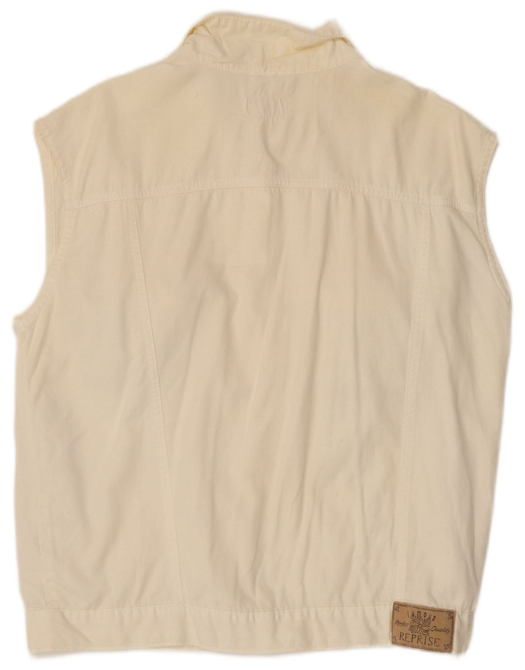 Damska kamizelka dżinsowa Reprise UK 16, duża w kolorze złamanej bieli