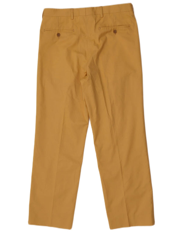 Męskie proste spodnie chino w stylu vintage IT 48 Medium W32 L30 Żółta bawełna