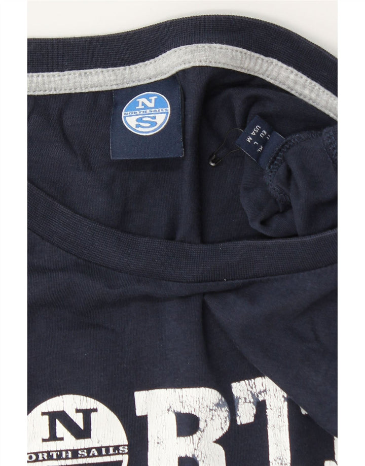 Męski T-shirt z grafiką North Sails, duży, granatowy, bawełniany