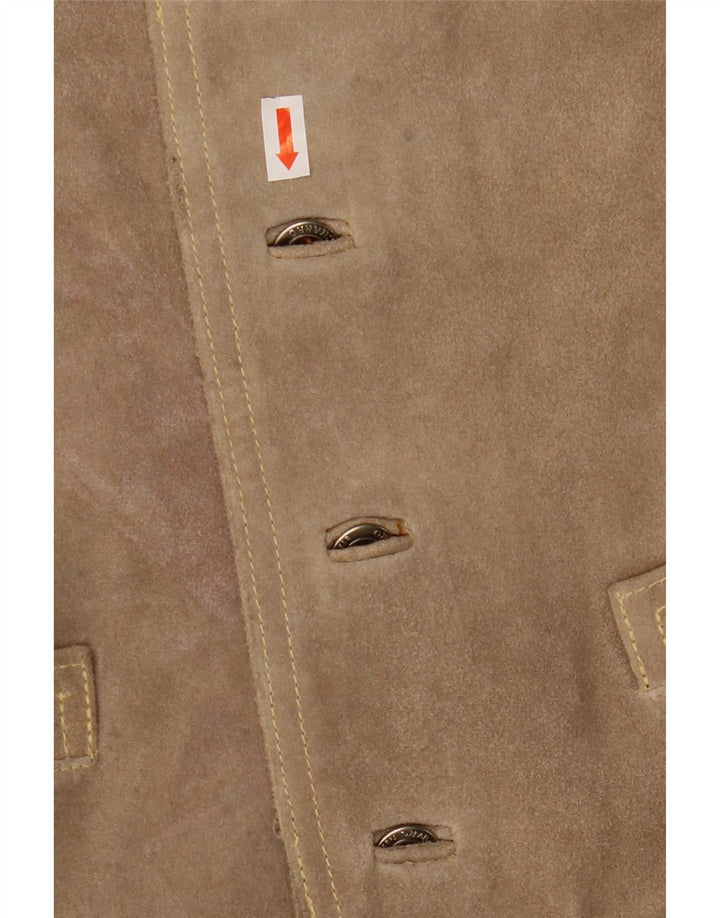 Zamszowa kamizelka męska El Charro w kolorze średniego beżu