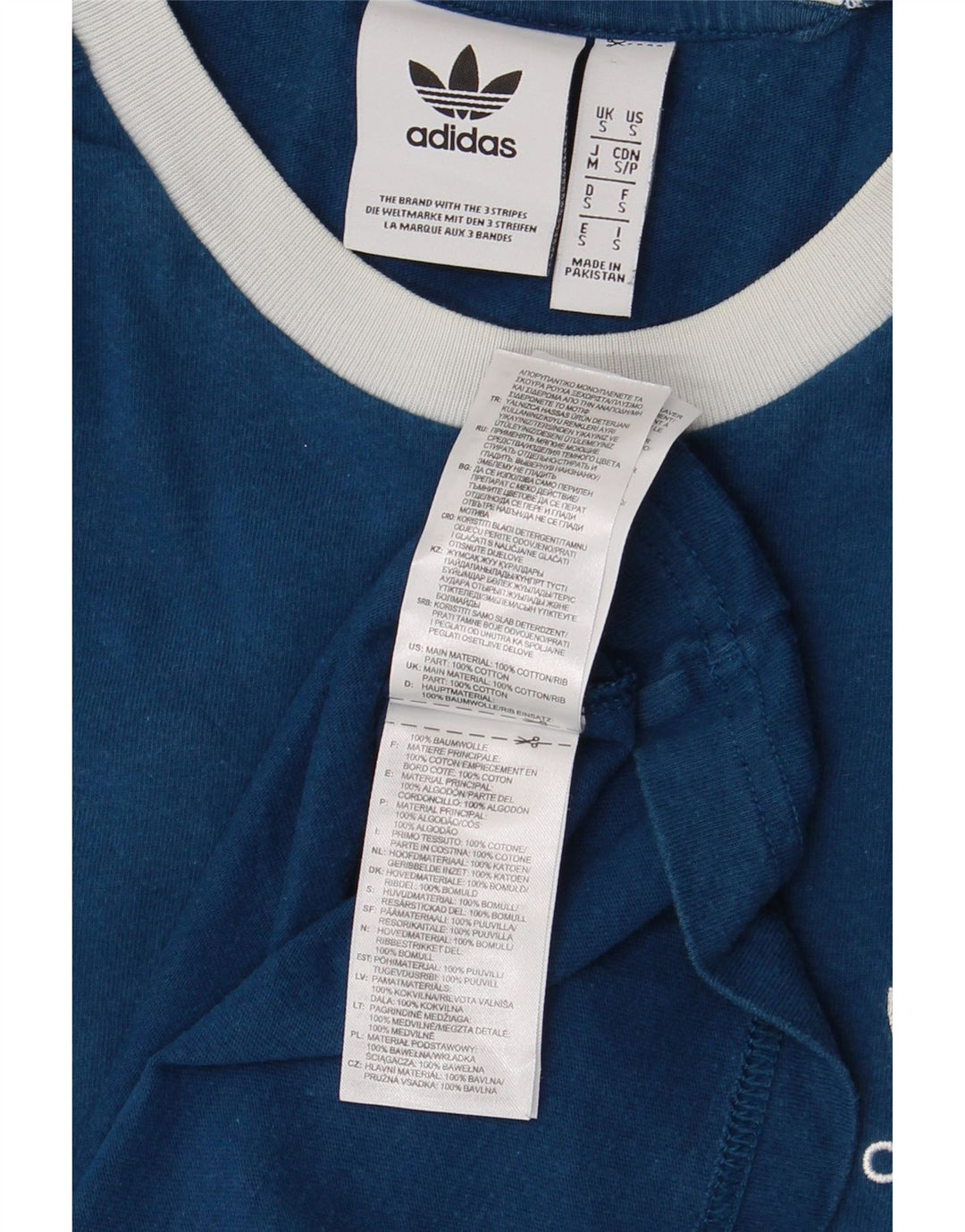 T-shirt męski ADIDAS, mały, granatowy, bawełniany