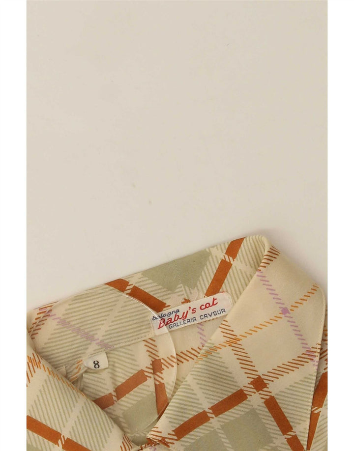 Vintage Boys Shirt 7-8 Years Beige Plaid
