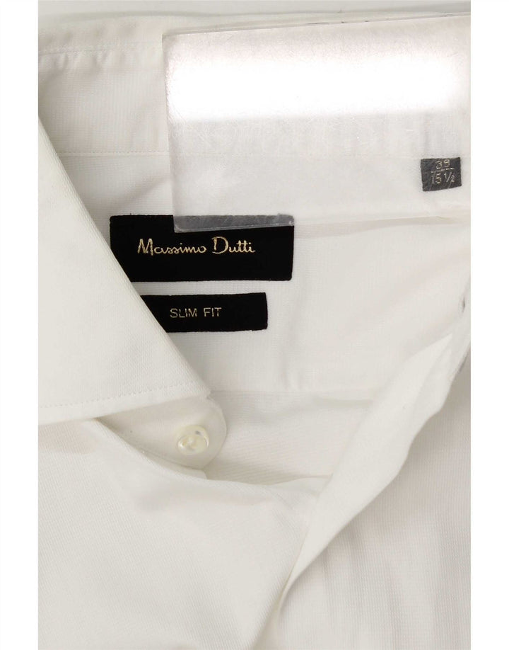 Koszula męska Massimo Dutti Slim Fit, rozmiar 39 15 1/2, średnia biel