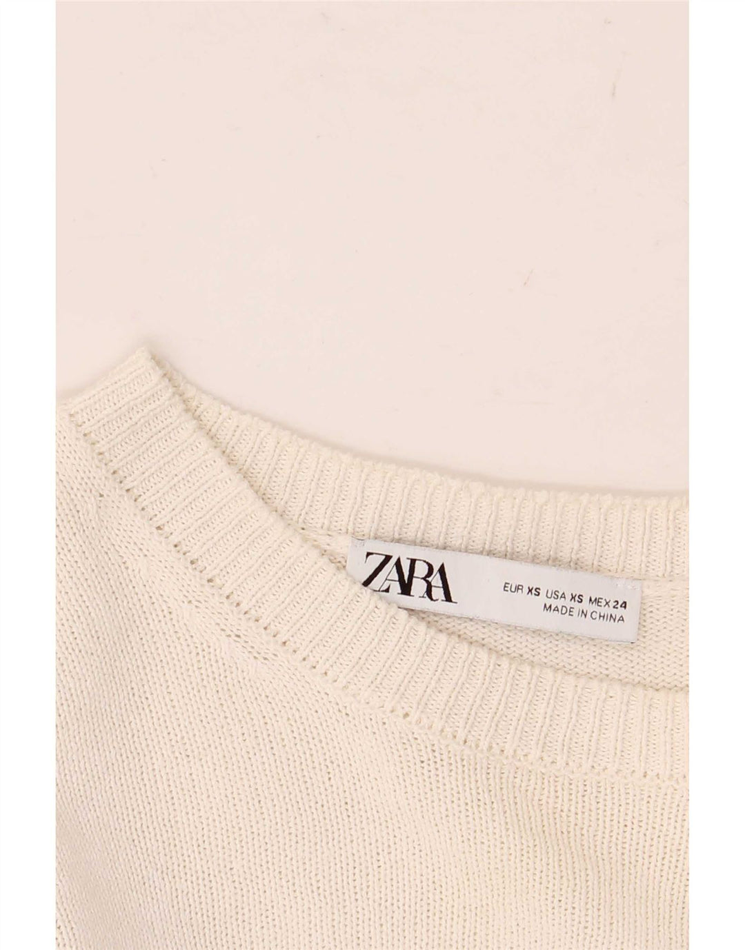 Damski krótki top Zara z długim rękawem, UK 6 XS, biały