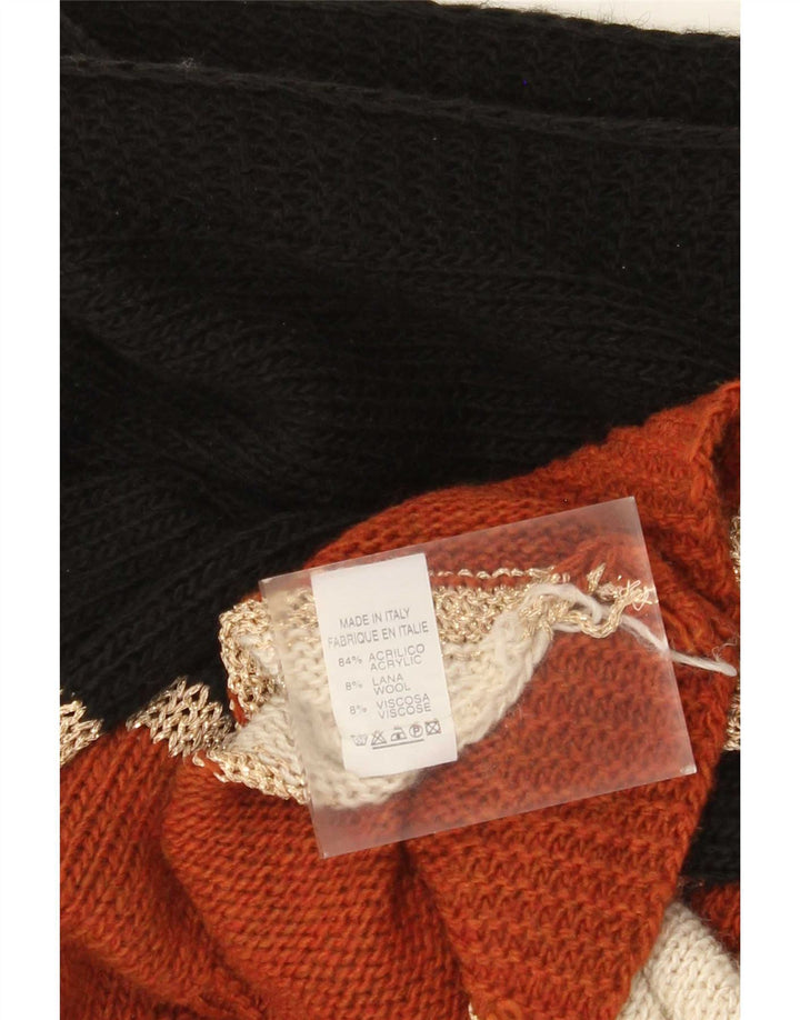 Sweter damski w stylu vintage z dekoltem w łódkę UK 16, duży, wielokolorowy