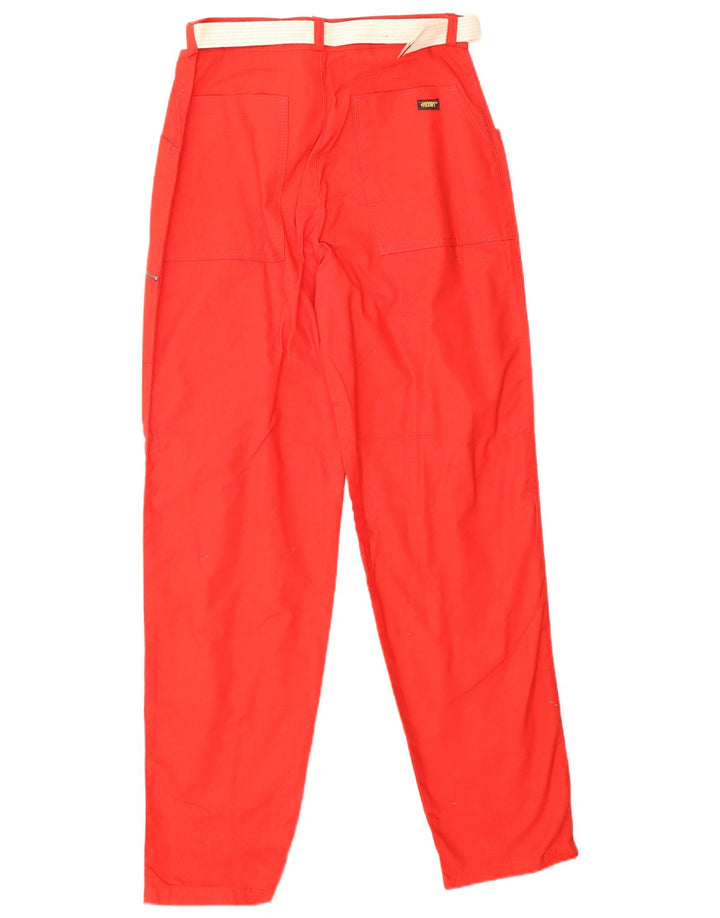 Damskie spodnie cargo z wysokim stanem VINTAGE IT 46 Large W28 L31 Czerwona bawełna