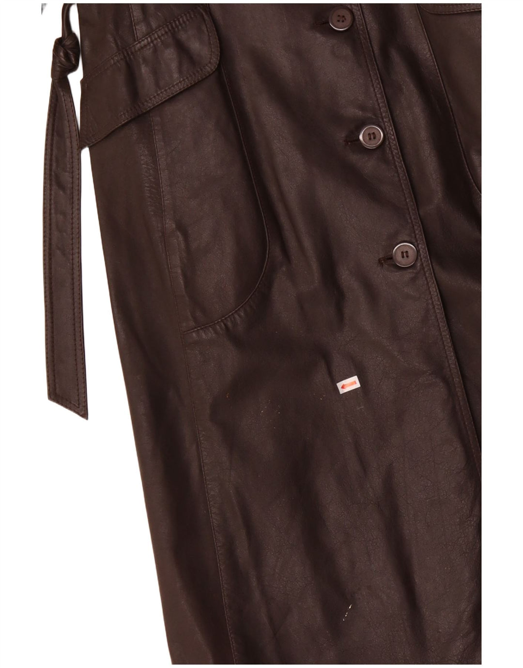 Damski płaszcz skórzany VINTAGE UK 12 Średni brązowy skórzany