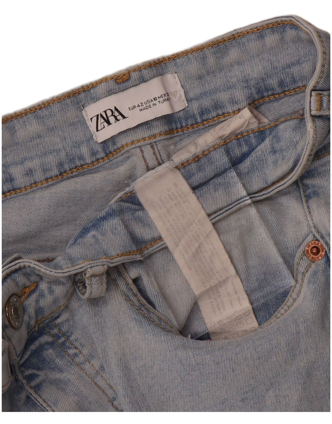 Damskie jeansy rozkloszowane Zara EU 42 Large W32 L27 Niebieskie bawełniane