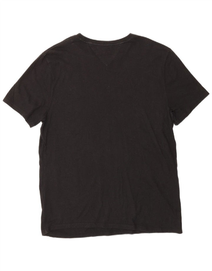 T-shirt męski Tommy Hilfiger, duży, czarny, bawełniany