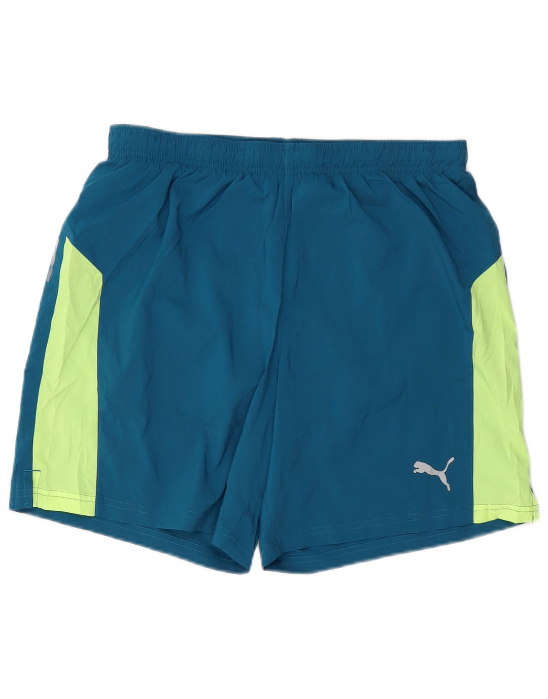 Męskie spodenki sportowe PUMA, duże, niebieskie, z blokami kolorów