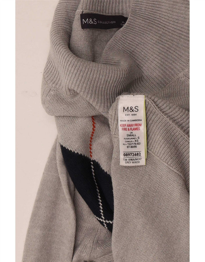 Marks & Spencer Męski sweter z golfem UK 10 Small Szary