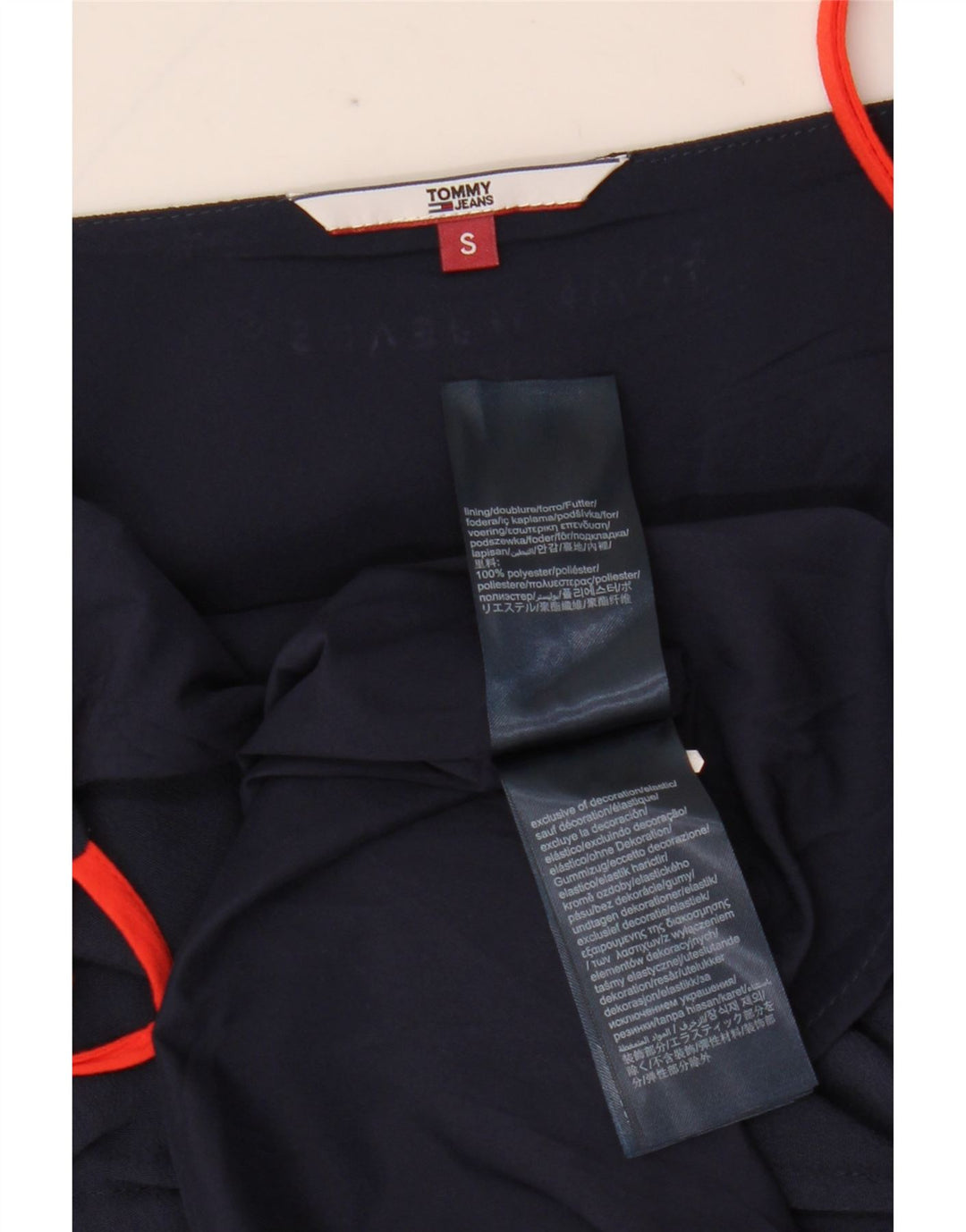 Damska sukienka na ramiączkach Tommy Hilfiger UK 10, mała, granatowa, poliester