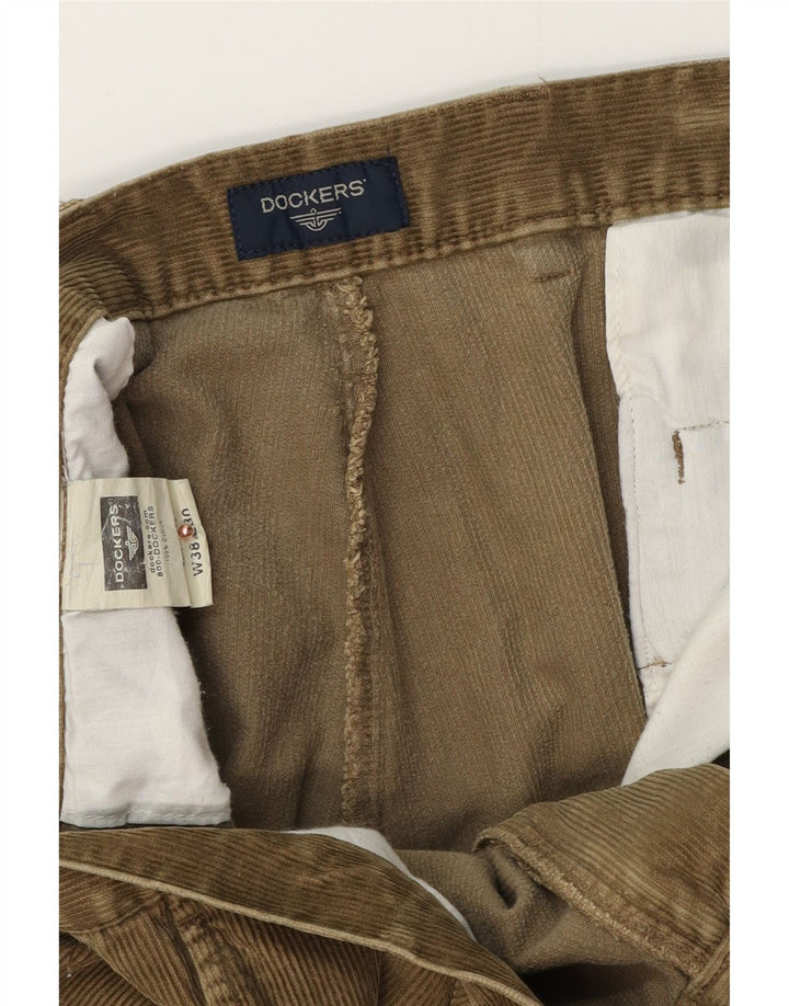 Męskie sztruksowe spodnie DOCKERS W38 L30, bawełna khaki
