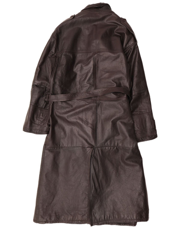 MAX MOSER Męski płaszcz skórzany IT 56 3XL Brązowa skóra