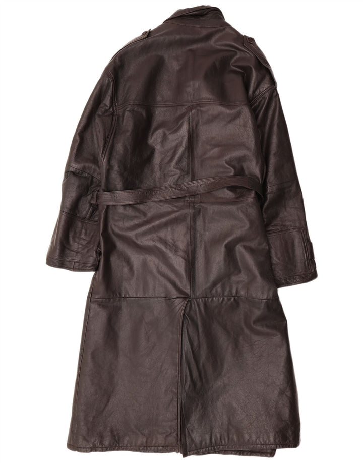 MAX MOSER Męski płaszcz skórzany IT 56 3XL Brązowa skóra