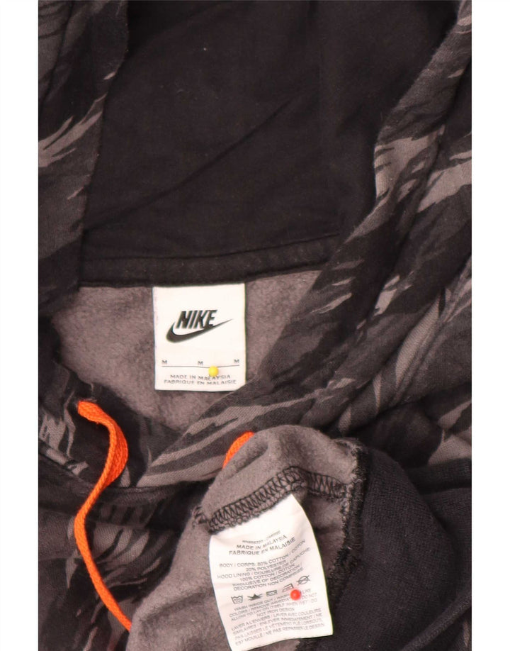 Męski sweter z kapturem Nike, średnioszary, bawełniany kamuflaż
