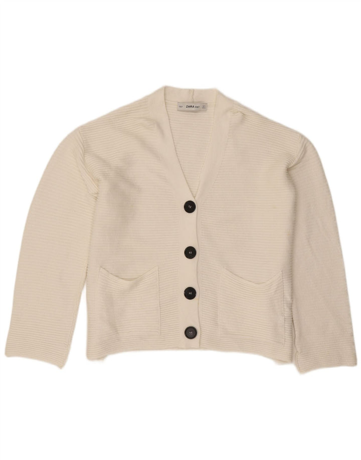 Damski sweter oversize Zara UK 10 Small White Wiskoza