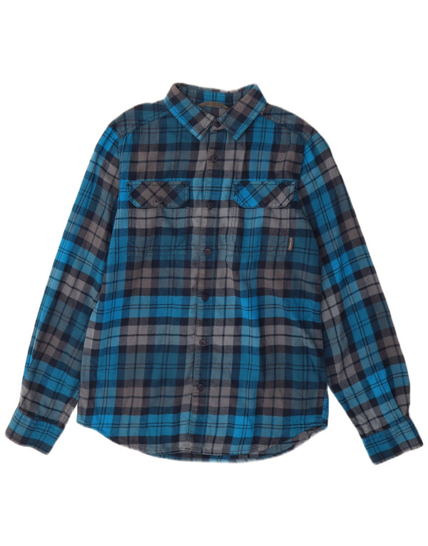 Męska koszula flanelowa Columbia Omni-Wick w małą niebieską kratkę, bawełniana