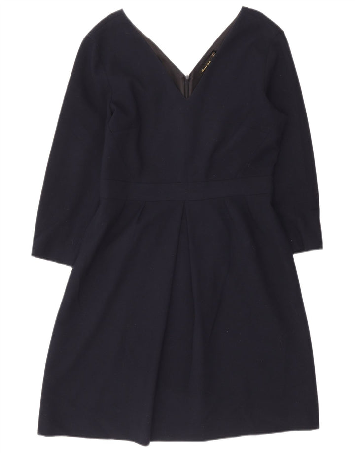 Sukienka damska Massimo Dutti z rękawem 3/4, EU 42, duża, granatowa