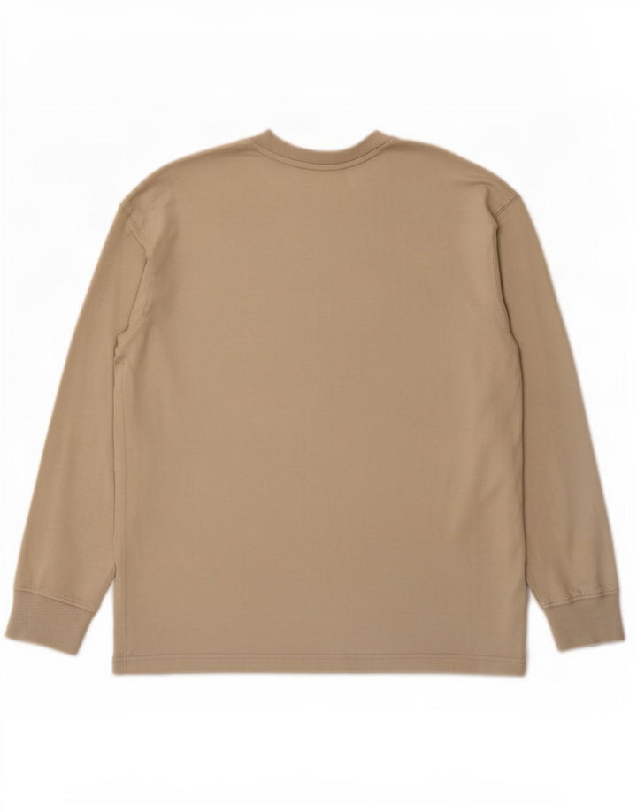 Damski top oversize Zara z długim rękawem, średnio beżowy, bawełniany