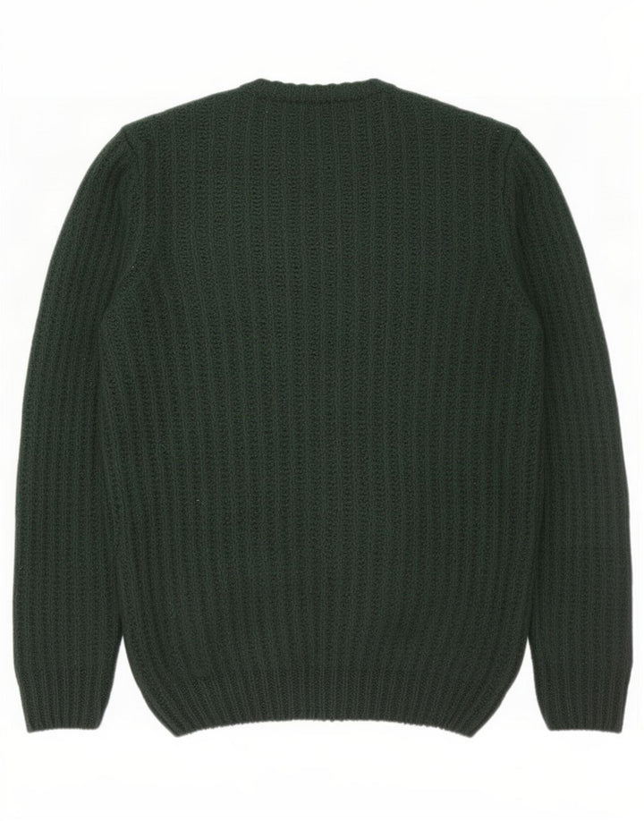 Męski sweter z okrągłym dekoltem Zara, średni zielony akryl