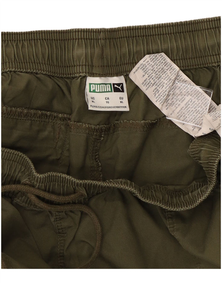 Męskie spodnie joggery PUMA XL W38 L28, bawełna khaki