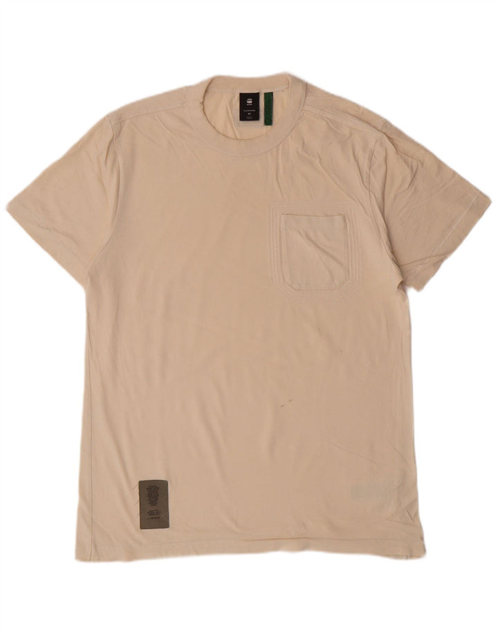G-STAR Męski T-shirt Top, średni, złamanej bieli, bawełniany