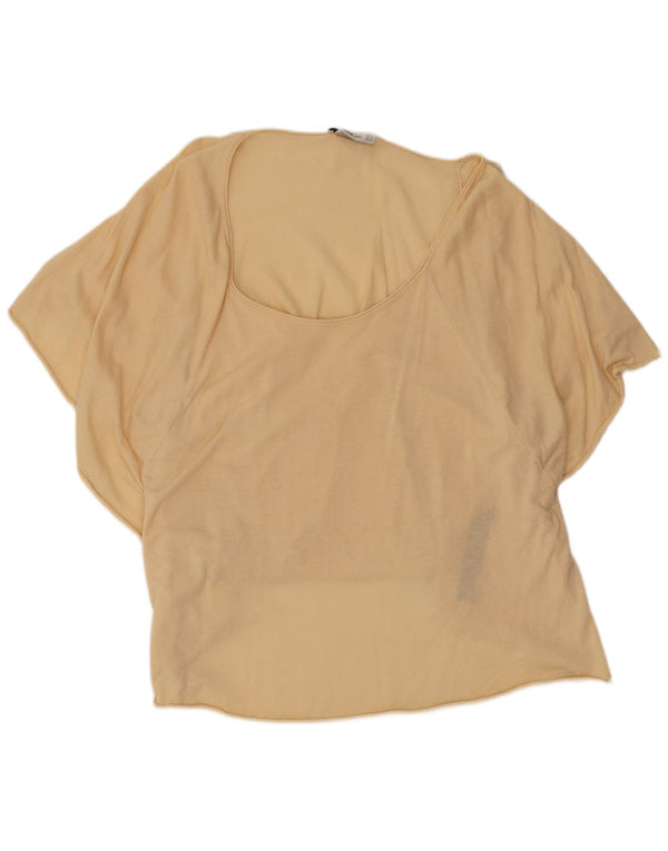 Damska bluzka Oversize Batwing Top UK 10 Small Beżowa bawełna